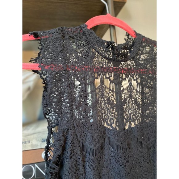 NWT Free People Daydream Lace Mini Dress Black XS - Picture 8 of 11
